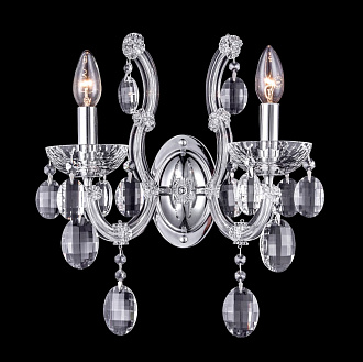 Бра 36*25 см, Crystal Lux HOLLYWOOD AP2 CHROME Хром/Прозрачный