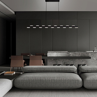 Подвесной светильник 119*6,9*150 см, *LED, 52W, 3000 Eurosvet Tapioca 90332/17, черный