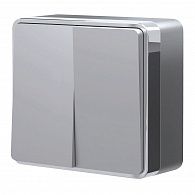 W5020006 Выключатель двухклавишный Gallant, серебряный Werkel, 4690389167102