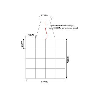 Подвесная люстра Quasar Cosmos Square LED pendant light 80/80/80 80*80*80 см, 100*LED*1W, ImperiumLoft 40.2440, Серебристый