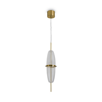 Подвесной светильник 239 см, LED,  8W, 3000К, Freya Whisper FR6184PL-L8BS латунный