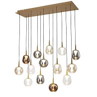 Люстра подвесная 90*30*-212,5 см, 14*LED*5W, 3000K, Mantra Andromeda MAN8936+14PL, золотой
