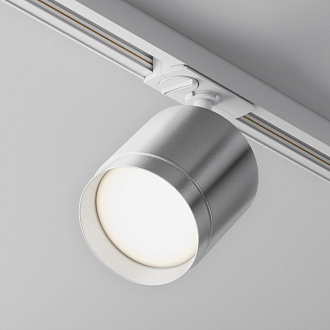 Трековый светильник 8,2*14,8 см, 1 GX53*15W Polar TR088-1-GX53-S Maytoni Single phase track system Unity, Белый и Серебро