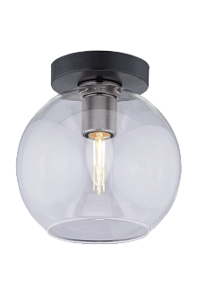 Люстра L200 x W200 x H350 (600), мм, 1*40W, BK+CL(Чёрный) Rilon 1020FC/1 BK+CL