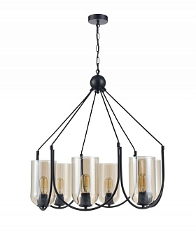 Подвесная люстра  65*160 см, 6*E27 черный Vele Luce Fiamma VL5812P06