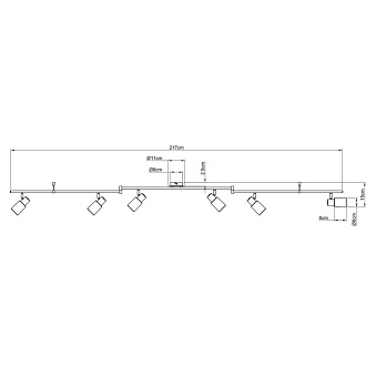 Спот ARTE Lamp A4510PL-6SS, длина 220 см, никель