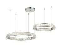 Люстра Ø600(800) x H1200, мм, 80W 4000K, CHROME (Хром) NewRgy 2107A-DW-6+8 CHROME