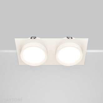 Встраиваемый светильник 22*11*4,5 см, 2 GX53*15W Hoop DL086-02-GX53-SQ-W Maytoni Downlight, Белый, вр 9*19,5 см