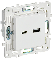 SKANDY Розетка USB A+C 18Вт SK-R13W арк. бел. IEK, SK-U22-018-K01