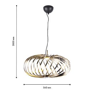 Подвесная люстра 56*38,5-280 см, 1*LED, 6W, 3000K, Favourite Spring 4680-1P, латунь