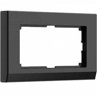 W0081808 Рамка для двойной розетки Stark, черный Werkel, 4690389162107