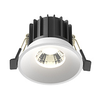 Встраиваемый светильник 8*8*6 см, LED, 12W, 4000К, Maytoni Technical ROUND DL058-12W4K-W белый, вр 7,5 см