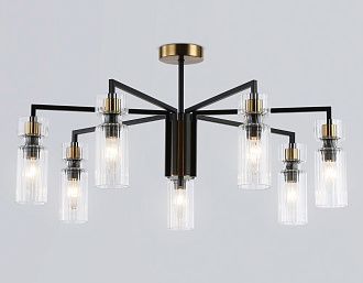 Люстра на штанге **18-35 см, 7*E14*40W, K, Ambrella Light High Light LH56115, черный, латунь