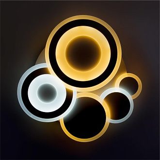 Светильник 50*50*7 см, LED 120W, 3300 / 5000К, Хром LED4U 10121/500