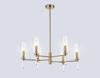 Люстра на штанге **52- см, 6*E14*40W, K, Ambrella Light High Light LH55201, латунь
