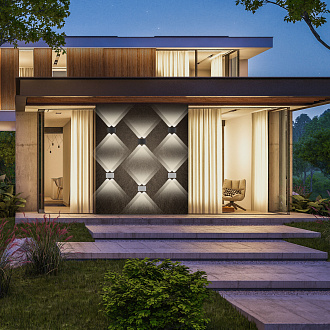 Twinky double серый уличный настенный светодиодный светильник 1555 TECHNO LED Elektrostandard