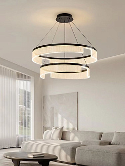 Светильник ElegantLight DZN-4509 ЧЕРНЫЙ D600+400/H1500/2/LED/120W 2.4G ZEBRA 23-12