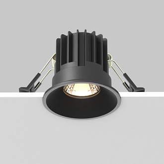 Встраиваемый светильник 6*6*5,3 см, LED, 7W, 3000К, Maytoni Technical ROUND DL058-7W3K-B черный, вр 5,4 см