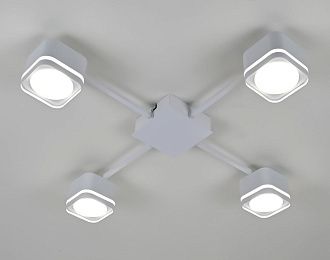 Люстра Ø660 x H100, мм, 4*15W (60W), WH (БЕЛЫЙ) Rilon PRD-C 1193S WH
