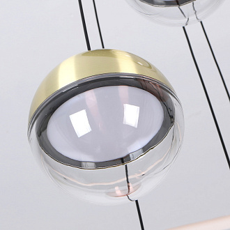 Каскадная люстра 43*217 см, 47.7W, Favourite luna 4371-9P золото, розовое золото, черный глянцевый, прозрачный и белый акрил