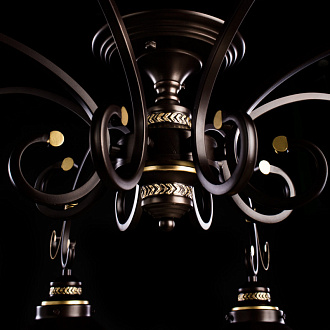 Люстра Arte Lamp A4577PL-8CK, диаметр 100 см, коричневый/золото