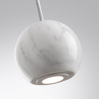 Подвесной светильник 7 см, 5W, 3000K, Odeon Light Midcent Dex 4359/5L, белый-мрамор