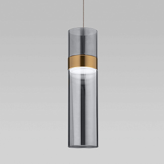 Подвесной светильник Eurosvet Lumen 50244/1 LED латунь/дымчатый