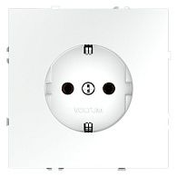 Розетка встраиваемая Voltum S70 с заземлением 16А, белый матовый пластик Soft touch VLS040102