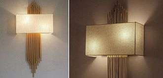 Бра Sohne CG 90-0009 FIORE White H75 W32 32*32*75 см, 2*E14*40W, 3000K, ImperiumLoft 44.27, Золотистый