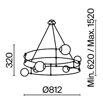 Светильник 81 см, Maytoni Balance MOD317PL-06B, черный