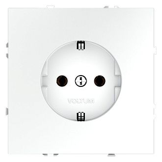 Розетка встраиваемая Voltum S70 с заземлением 16А, белый матовый пластик Soft touch VLS040102