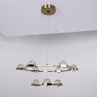 Подвесная люстра WALSH L10 70*70*150 см, 10*LED*5W, 3000K, ImperiumLoft 195470-23, Латунь
