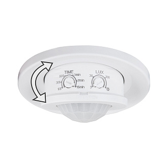 Инфракрасный датчик движения  8m 2,2-4m 800W IP20 360° SNS-M-12 белый Elektrostandard