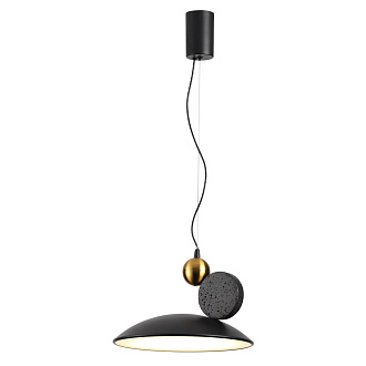 Подвесной светильник 30*19,5 см, 1 LED*24W, 3000 К, Odeon Light Travertino, черный 6626/20L