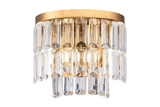 Бра L250 x W150 x H230, мм, 2*40W (80W), PLATING BRASS+CLEAR (Латунь + Прозрачный Хрусталь) NewRgy W2752P/2A PLATING BRASS+CLEAR