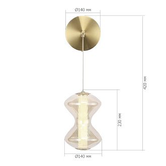 Бра 14*22*-42 см, 1*LED, 6W, 3000K, ST-Luce Spine SL6136.201.01, золотой