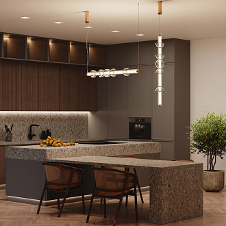 Подвесной светильник 98*16*39,5*137,5 см, LED*39W, 3000 К, Cosmo MOD210PL-L39BS3K Maytoni, Латунь