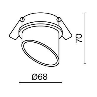 Светильник 7 см, Technical DL044-01-GU10-W, белый-золото, вр 6,3 см