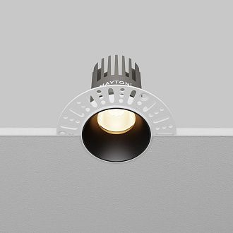 Встраиваемый светильник 9*8 см, вр 6 см, *LED*10W, 3000K, Maytoni Dip DL119-10W-3K-TRS-B, Черный
