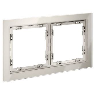 Рамка стеклянная Voltum S70 на 2 поста, кашемир, стекло Стекло/пластик  VLS110203