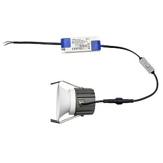 Светильник встраиваемый 8,5*7,6 см, вр 7,5 см, *LED*12W, 2700 / 4000 / 5000K, Mantra Rombok MAN8767, черный