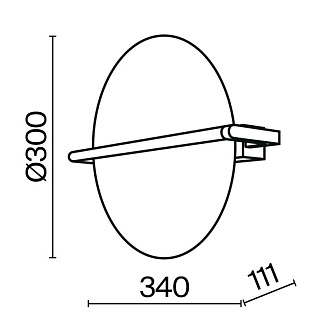 Бра 11,1*34*30 см, LED, 14W, 3000К, Maytoni Mira MOD279WL-L14B3K черный