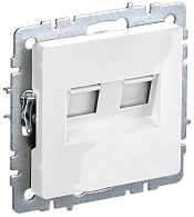 BRITE Розетка двойная RJ11+RJ45 кат.5E РК/Т12-БрБ белый