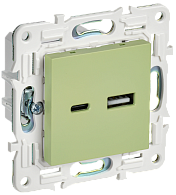 SKANDY Розетка USB A+C 3,1А SK-R14M мятн. IEK, SK-U22-D31-K06