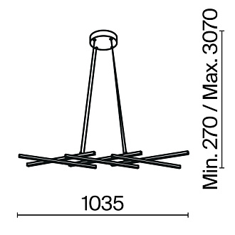 Подвесная люстра 103,5*30*305,7 см, LED, 40W, 3000К, Maytoni Halo MOD244PL-L50BSK латунный