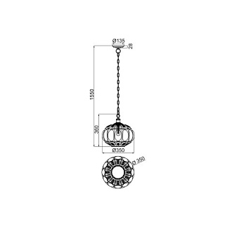 Подвесной светильник  35*155 см, 1*E27 коричневый, бронза Vele Luce Helen VL4266P11