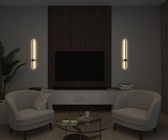Бра 80 см, 7W, 3000K, Denkirs DK5012-SG, золото