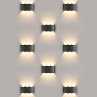 Уличный настенный светодиодный светильник 1551 TECHNO LED TWINKY TRIO черный 1551 TECHNO LED черный Elektrostandard