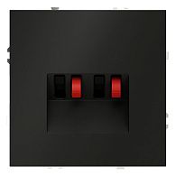 Розетка акустическая встраиваемая Voltum S70 4-местная, черный матовый пластик Soft touch VLS060308