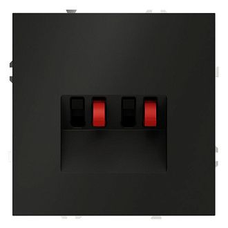 Розетка акустическая встраиваемая Voltum S70 4-местная, черный матовый пластик Soft touch VLS060308